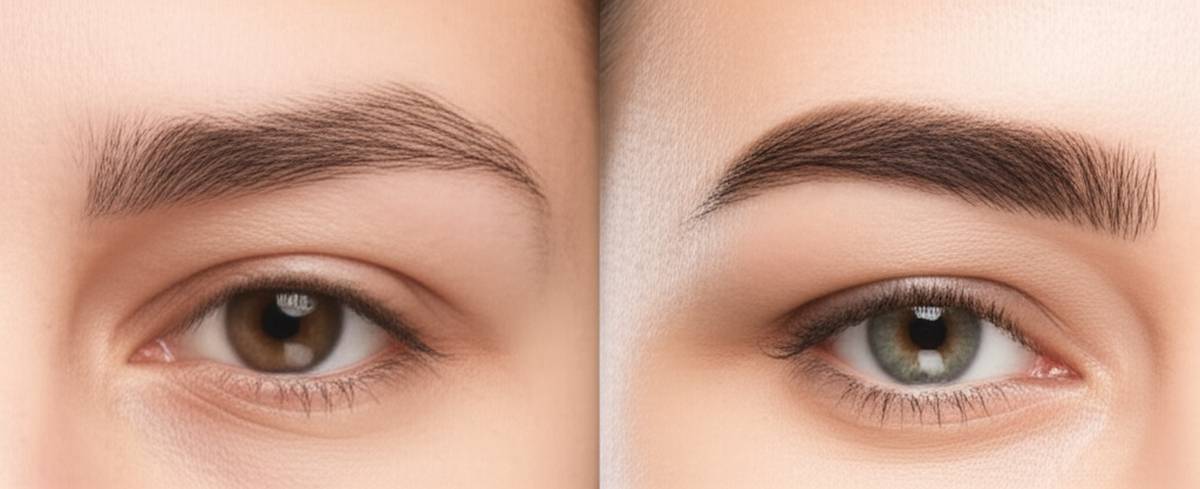 تصاویر قبل و بعد کاشت ابرو در کلینیک گلبان: ابروهای پرپشت و طبیعی