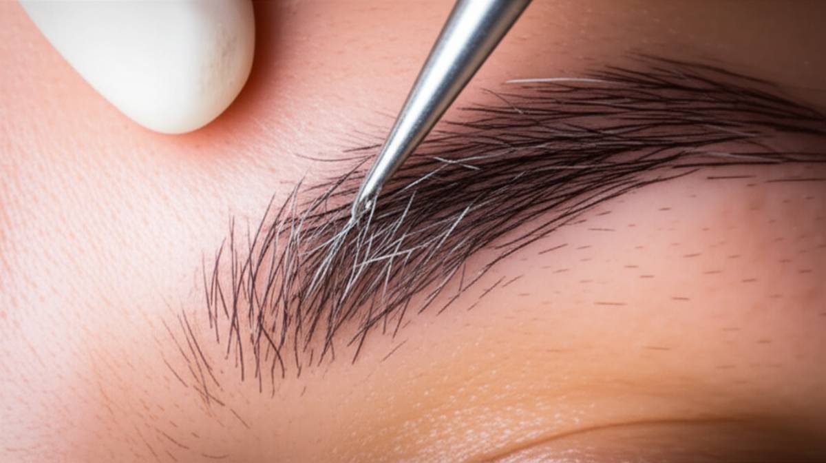 کاشت ابرو با موهای سفید